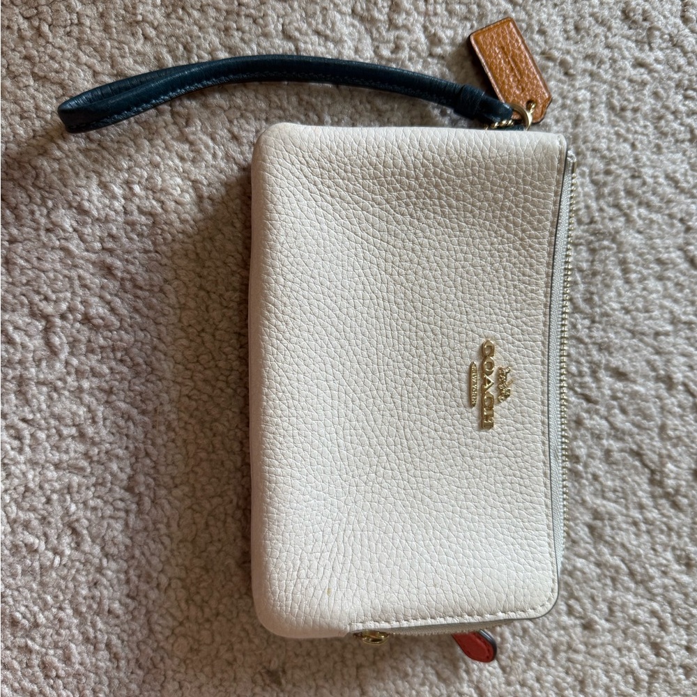 Coach Cream and Black Wristlet